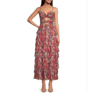 GIANNI BINI $219 NWT GRACE PLISSE FLORAL DRESS SZ 10 💐🌷